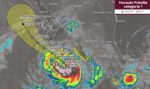 El huracán categoría 1 “Priscilla” mantiene su desplazamiento hacia el nor-noroeste, paralelo a costas del Pacífico mexicano