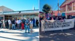 Manifestación de burócratas en el Insude y en Santa Rosalía