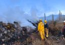 Cuerpo de bomberos y Protección Civil de Loreto atienden incendio en basurero municipal