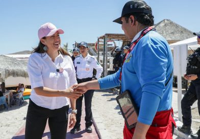 Milena Quiroga encabeza operativo de regreso seguro en La Paz que recibirá a más de 20,000 visitantes de playas