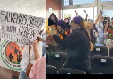 Exigencias y tamborazos en la manifestación de ciudadanos y activistas en defensa de la Sierra de la Laguna