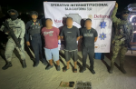 Detienen a cinco personas; aseguran arma de fuego, cartuchos y droga en operativos en La Paz y Los Cabos