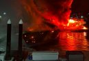 Voraz incendio destruye dos embarcaciones en la Marina de Cabo San Lucas; buscan a una persona desaparecida