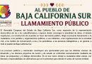 AL PUEBLO DE BAJA CALIFORNIA SUR LLAMAMIENTO PÚBLICO