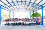 Edith Aguilar entrega techumbre en primaria Jesús López Gastélum