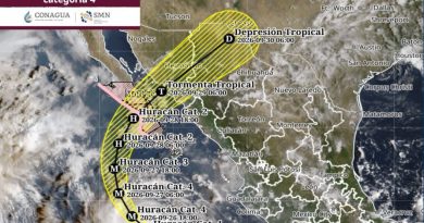 “Polo” se debilita a huracán de categoría 4 al sur-suroeste de BCS; se ubica a 585 km de CSL