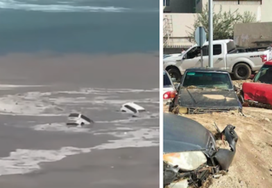 Lluvias vuelven a azotar Los Cabos; corrientes arrastran vehículos al mar